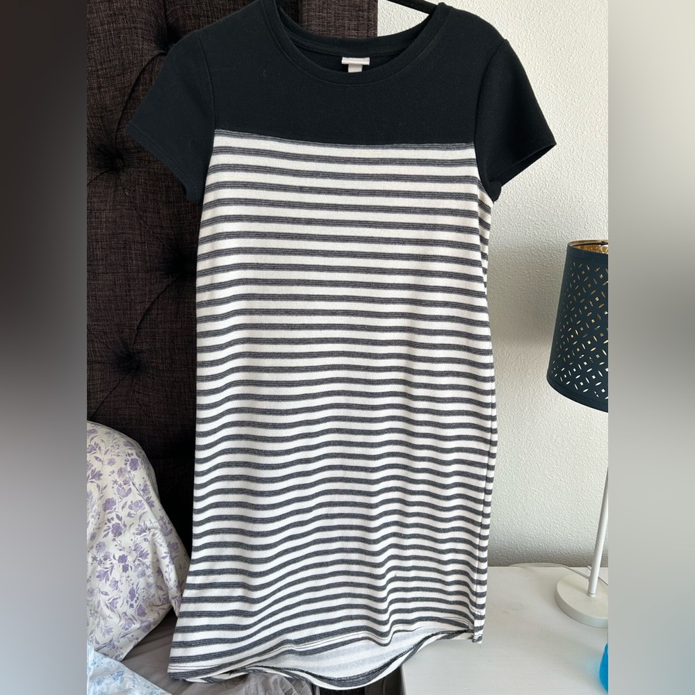 Merona Black and White Striped Mini Dress